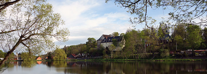 Blick auf Schloss in Stiege